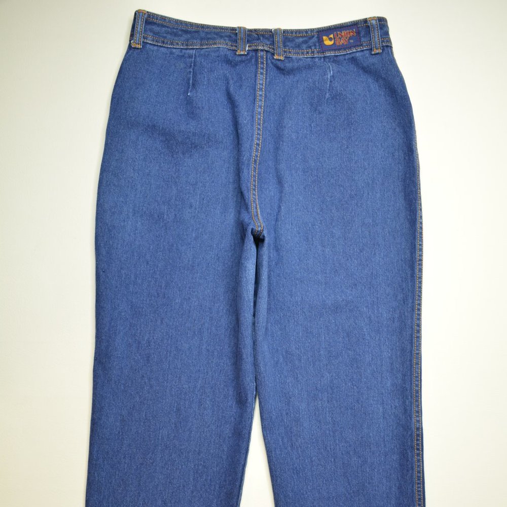 VTG Union Bay Sz 13 Juniors Womens 80s 90s HIGH Rise TAPERED Leg MOM Blue Jeans - Picture 4 of 9